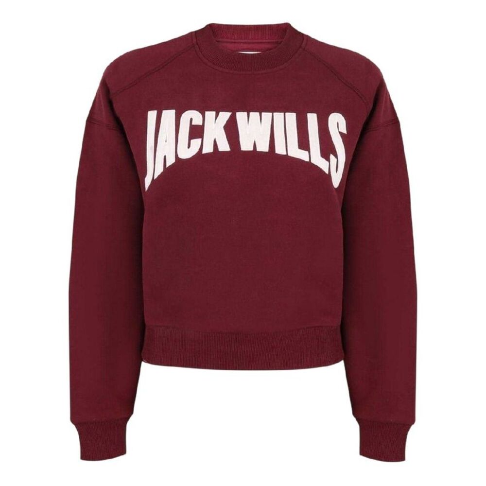 Jack Wills Womens/Ladies Varsity Crew Neck Sweatshirt / Burgundy